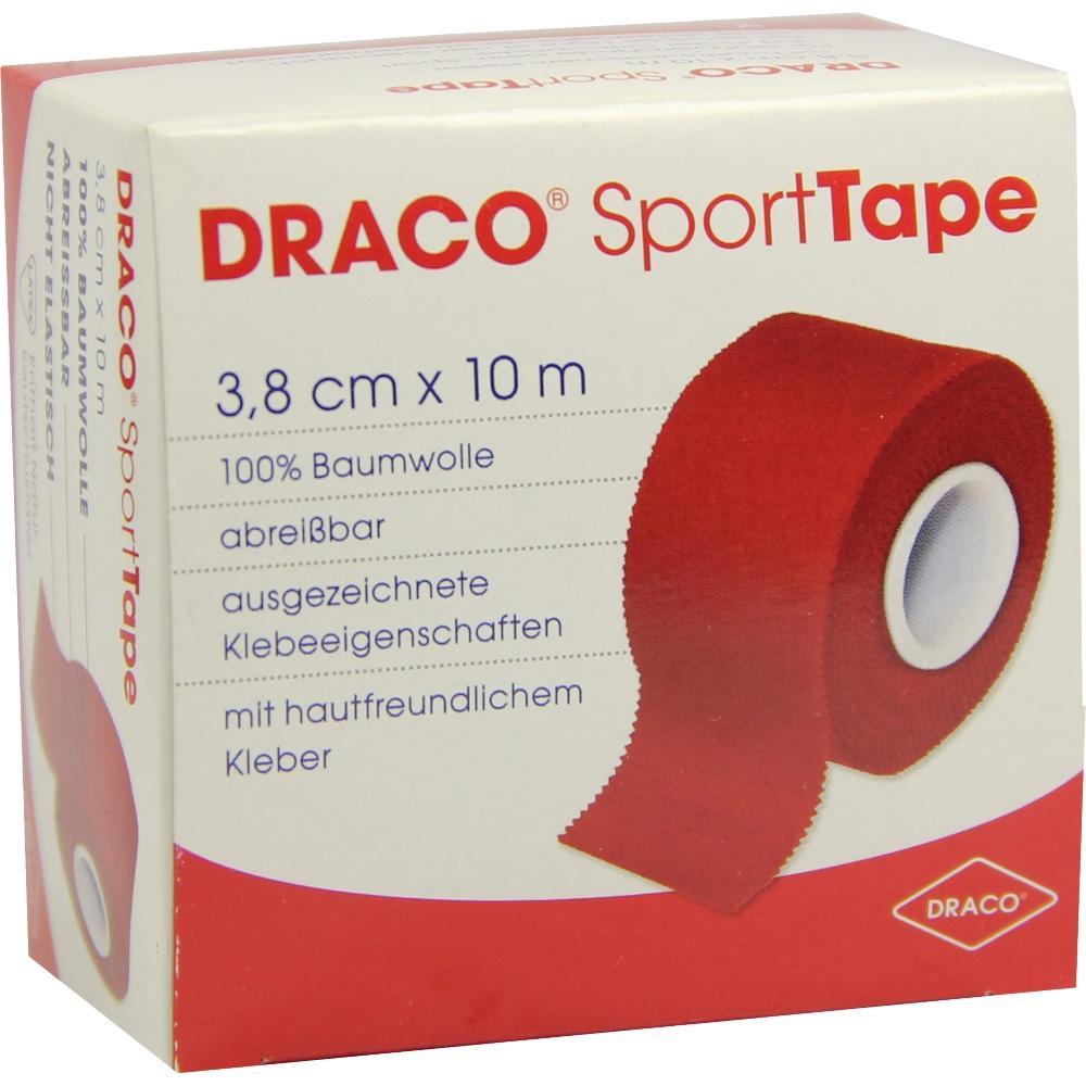 Eine Packung mit rotem Sporttape aus Baumwolle und hautfreundlichem Kleber.