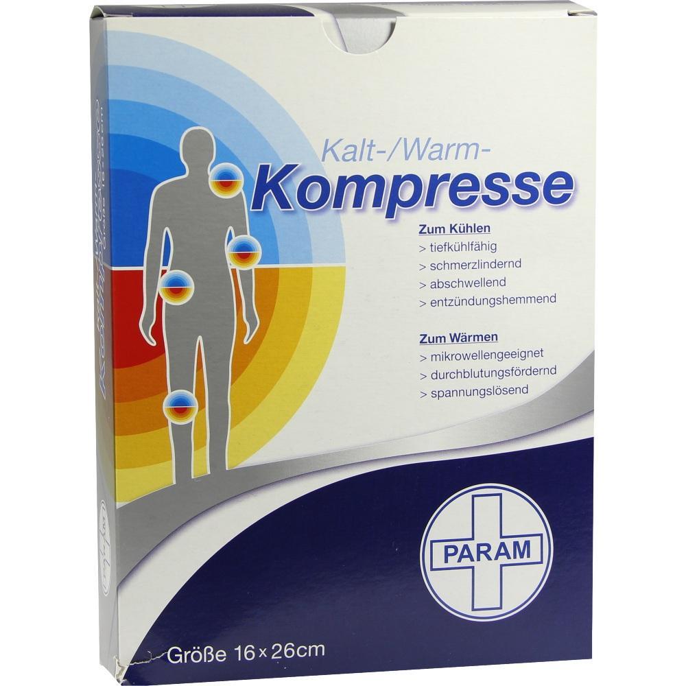 Verpackung für eine Kalt-/Warm-Kompresse mit Anwendungsinformationen.