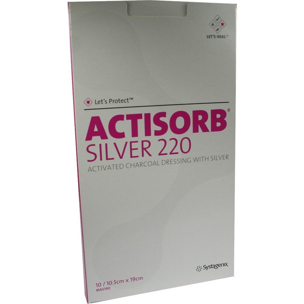 Wei&szlig;e Verpackung mit der Aufschrift "Actisorb Silver 220".