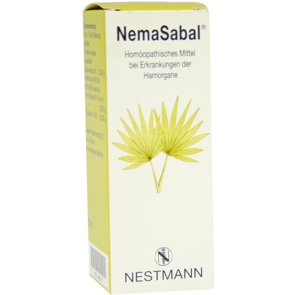 Gelbe Verpackung eines hom&ouml;opathischen Mittels namens NemaSabal.
