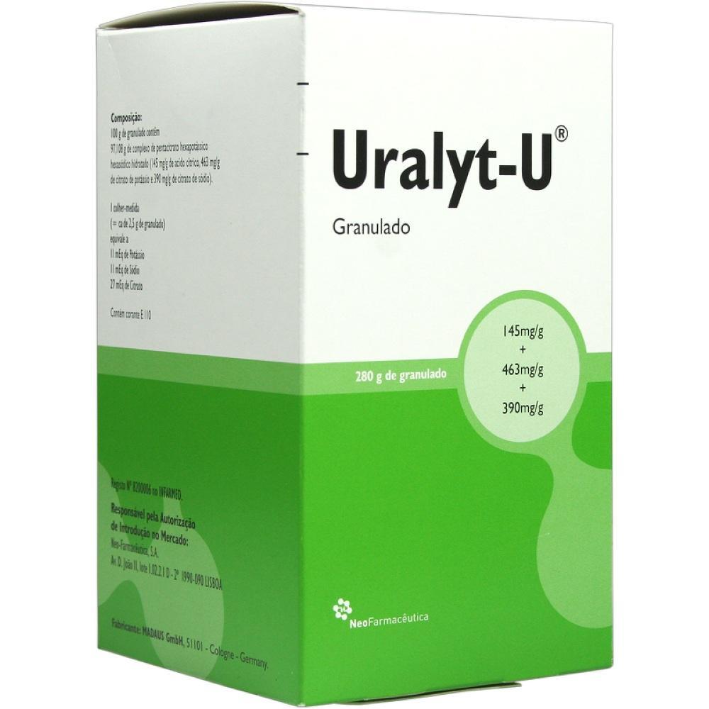Eine gr&uuml;n-wei&szlig;e Medikamentenbox mit der Aufschrift "Uralyt-U".