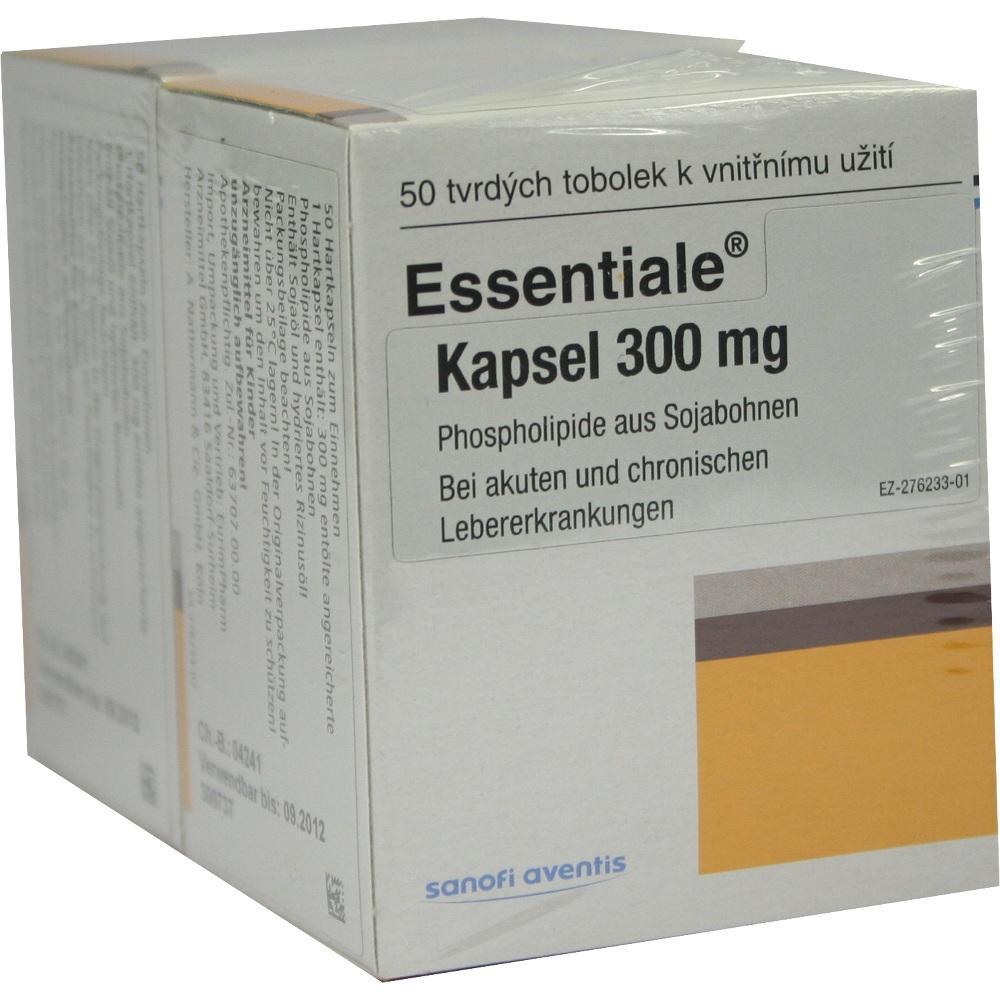 Eine Packung Essentiale Kapseln zur Unterst&uuml;tzung der Lebergesundheit.