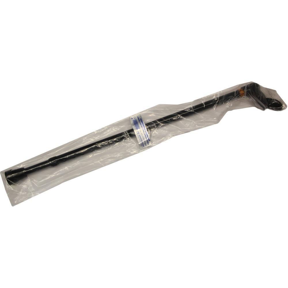 Langer schwarzer Stab in einer durchsichtigen Plastikverpackung.