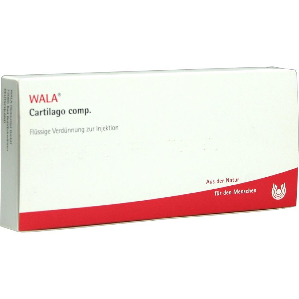 Eine wei&szlig;e Packung von "WALA Cartilago comp." f&uuml;r Injektionen.