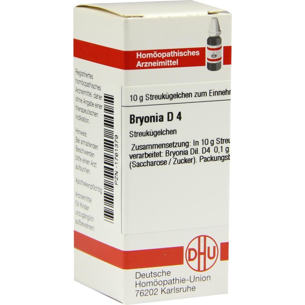 Weiße Verpackung eines homöopathischen Mittels namens Bryonia D 4.