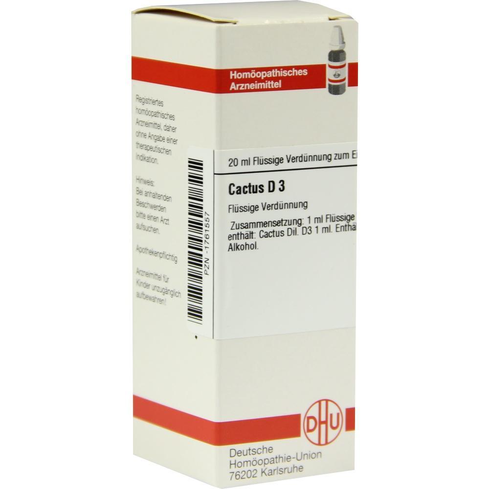 Eine Packung mit homöopathischem Mittel namens Cactus D3.