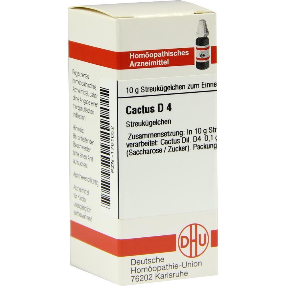 Eine Packung homöopathischer Arzneimittel mit der Aufschrift "Cactus D 4".
