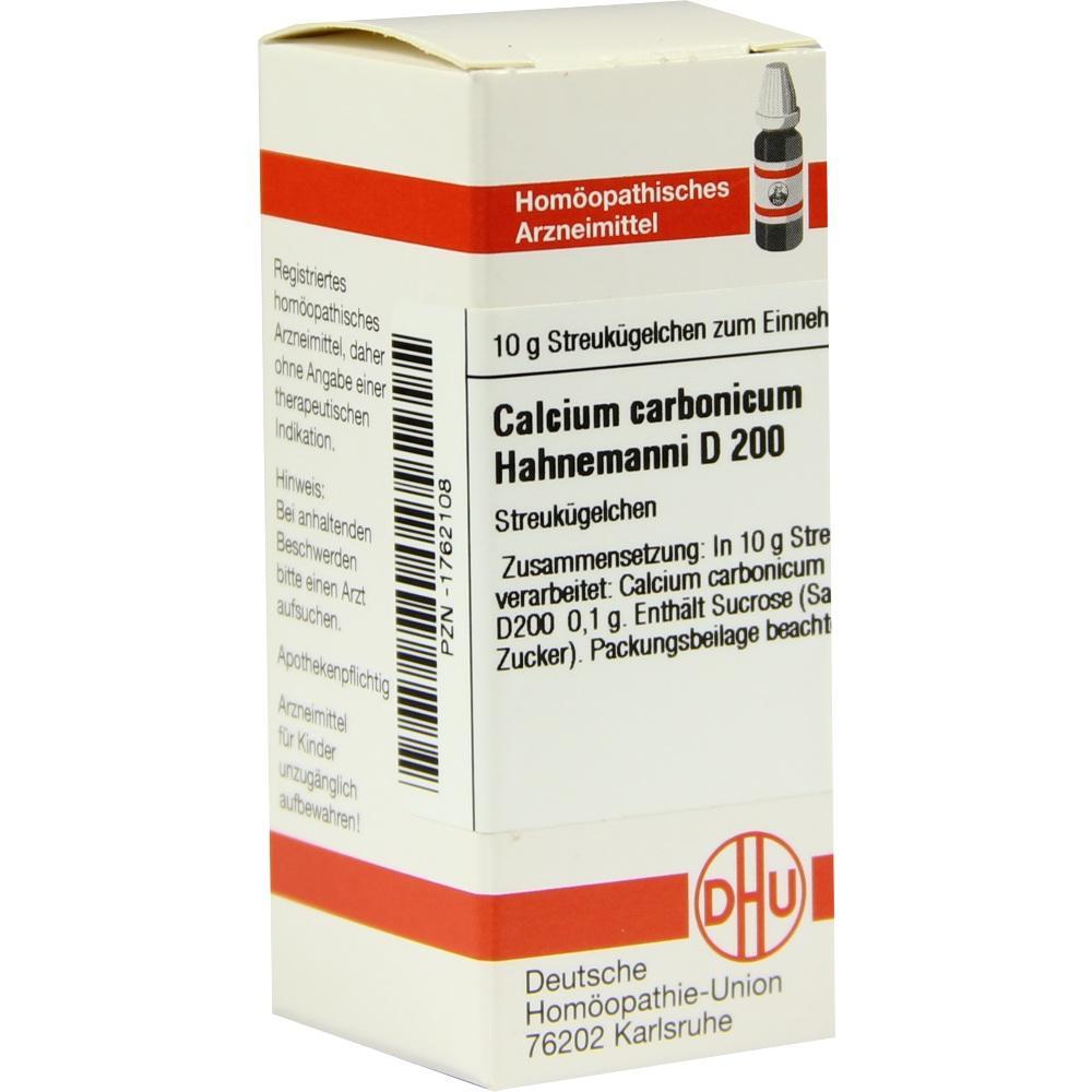 Eine Packung mit homöopathischen Calcium-Kügelchen zur Einnahme.