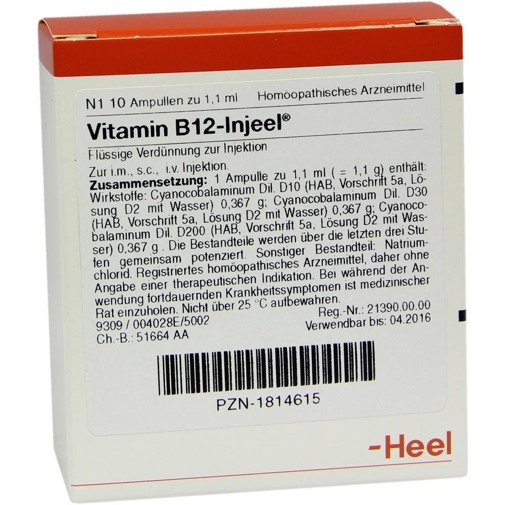 Eine Packung mit Vitamin B12-Injektionen aus der Homöopathie.