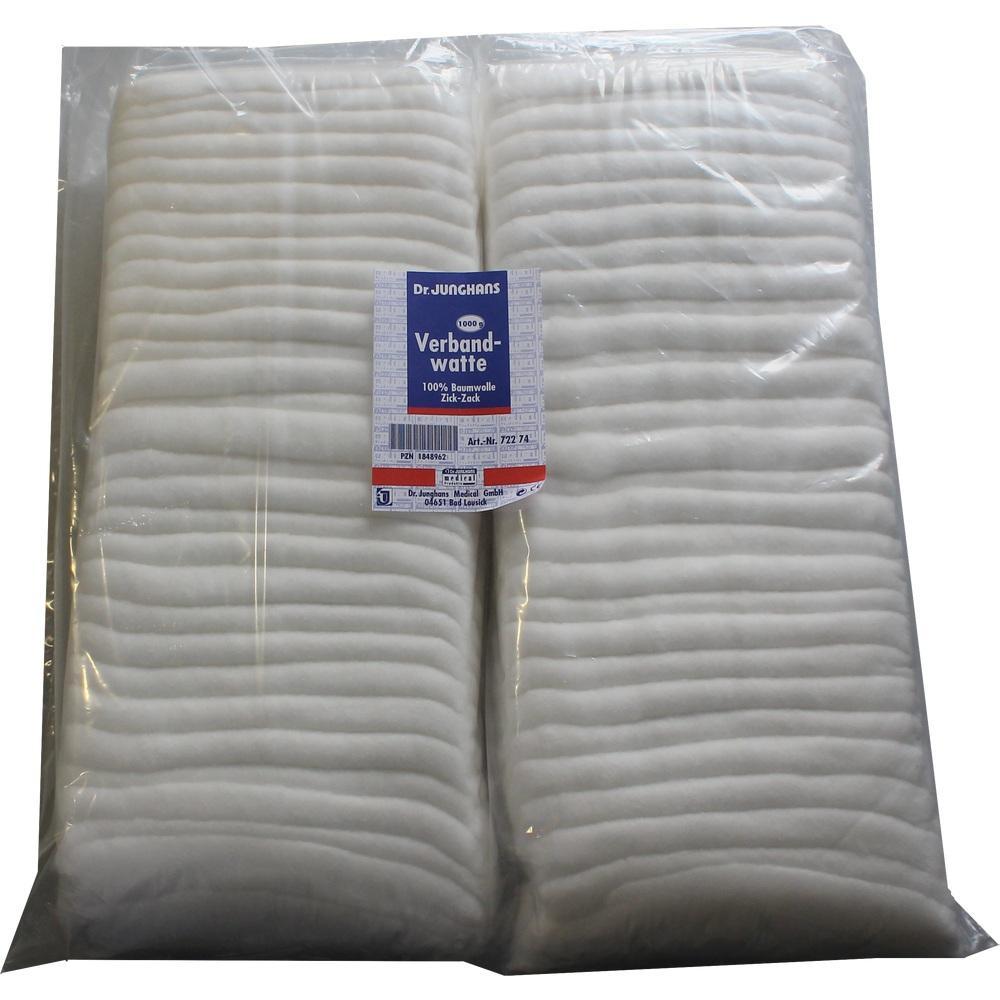 Eine Packung Verbandswatte aus 100% Baumwolle.