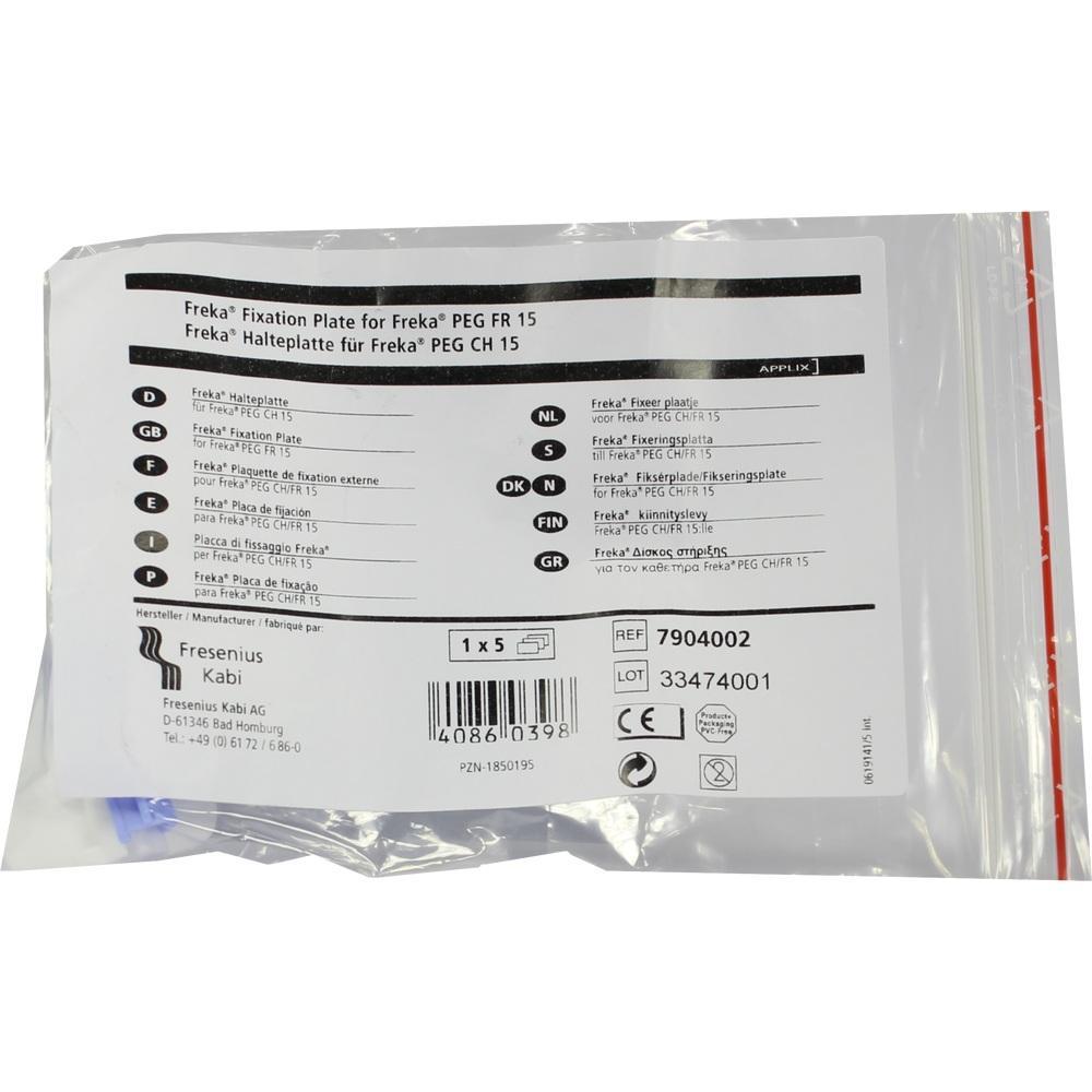 Eine Verpackung f&uuml;r eine Fixierplatte von Fresenius Kabi mit Produktinformationen.