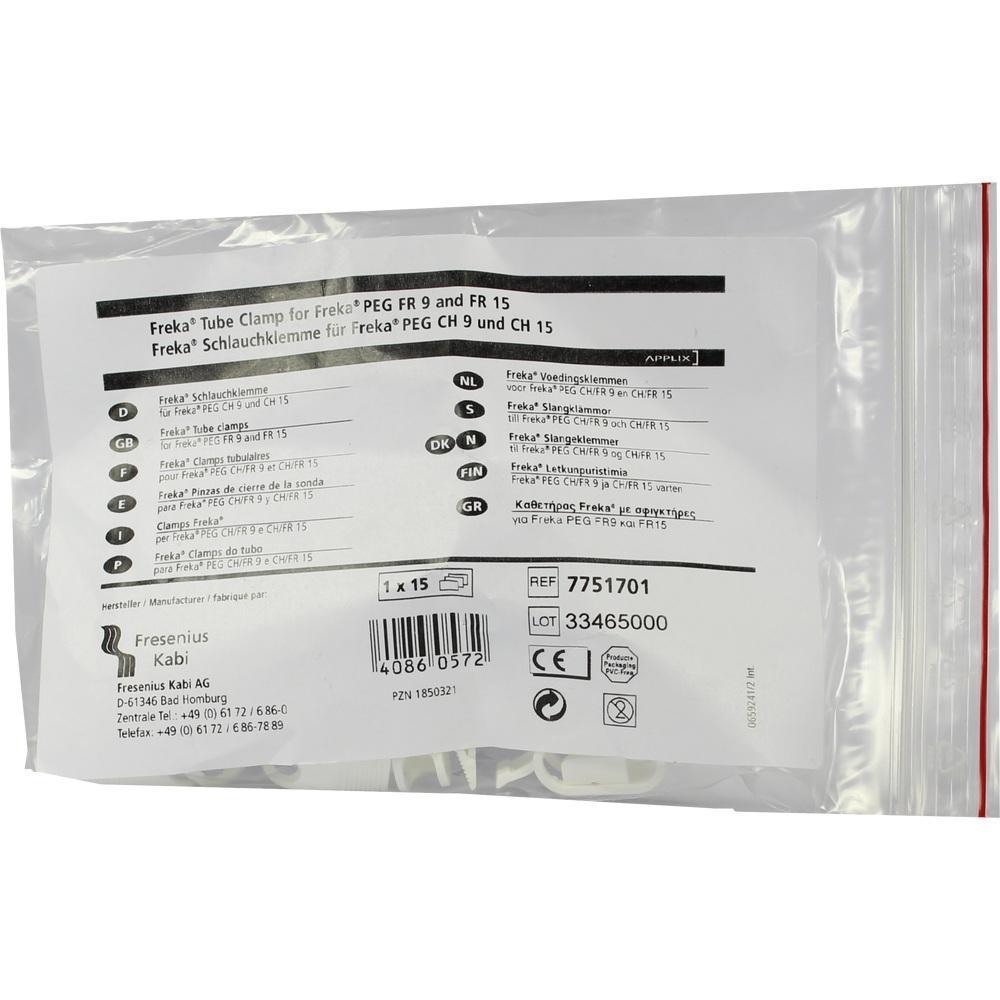 Eine Verpackung mit einer Schlauchklemme von Fresenius Kabi.