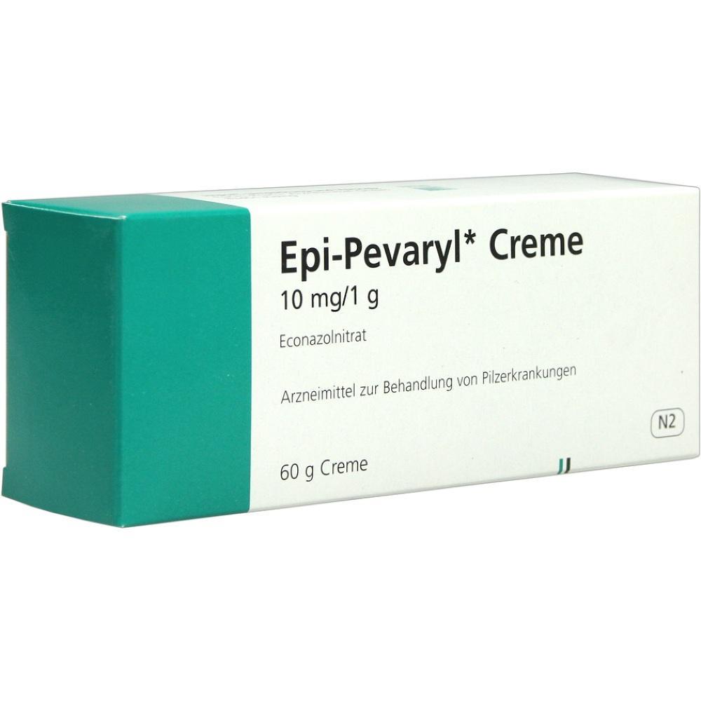 Eine Verpackung von Epi-Pevaryl Creme zur Behandlung von Pilzerkrankungen.