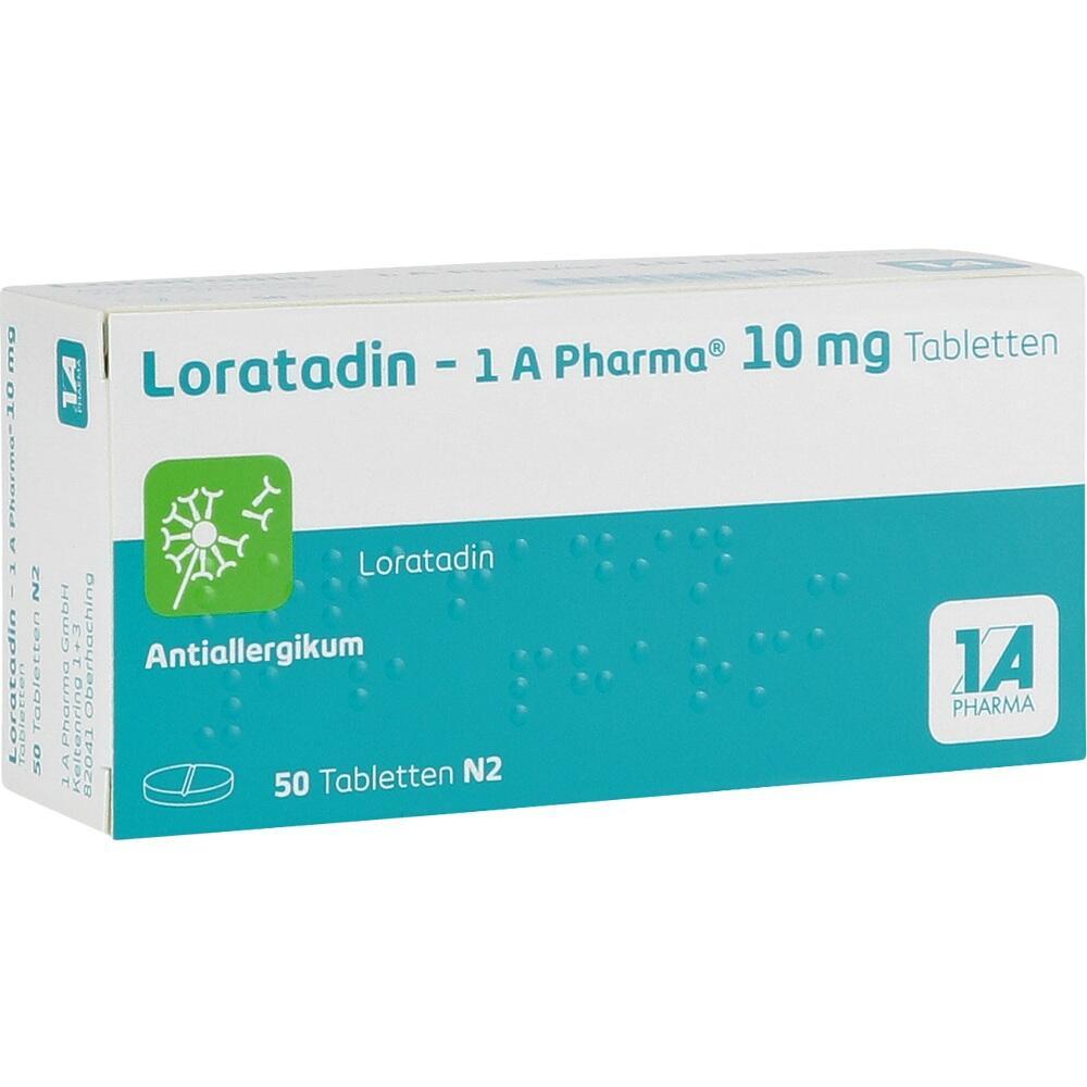 Eine Packung Loratadin-Tabletten gegen Allergien.