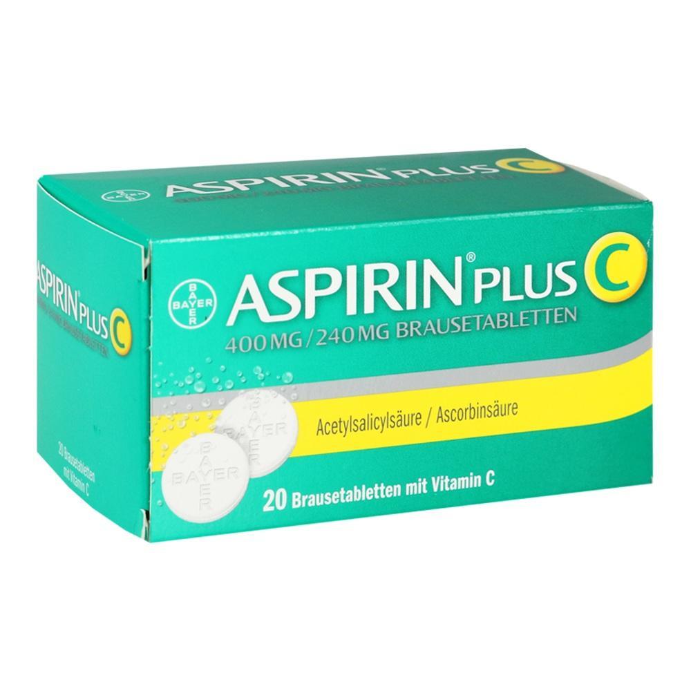 Grüne Packung mit Aspirin Plus C Brausetabletten.