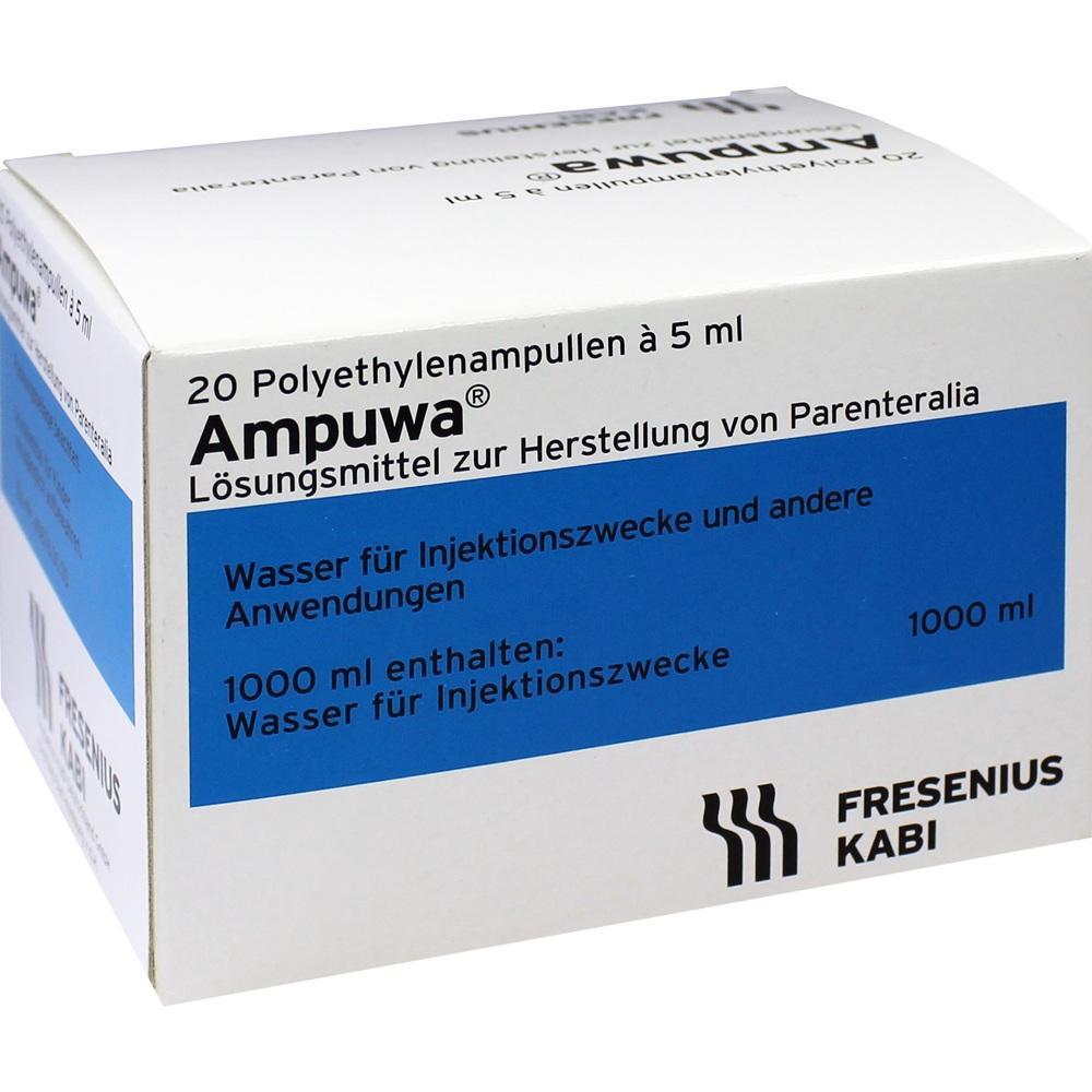 Eine Verpackung Ampuwa mit 20 Ampullen f&uuml;r Injektionszwecke von Fresenius Kabi.