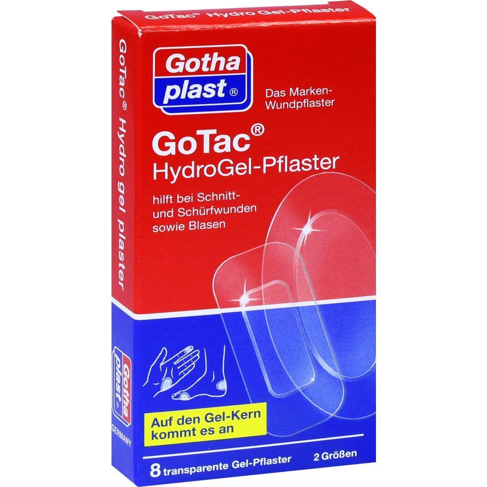 Rote Packung mit transparenten Gel-Pflastern für Wunden und Blasen.