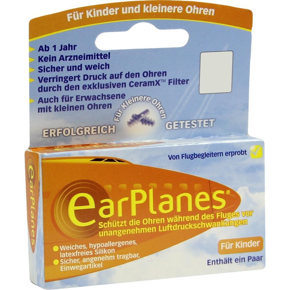 Verpackung für Ohrstöpsel, die beim Fliegen vor Ohrendruck schützen, speziell für Kinder.