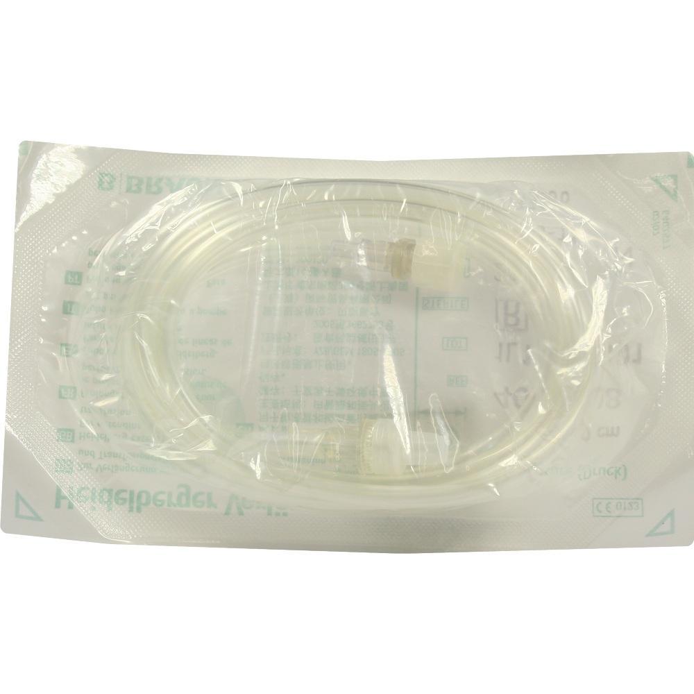 Ein steriles Infusionsset in einer durchsichtigen Verpackung.