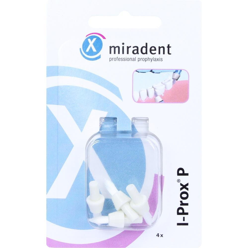 Eine Verpackung mit weißen Aufsätzen für Zahnpflege von miradent.