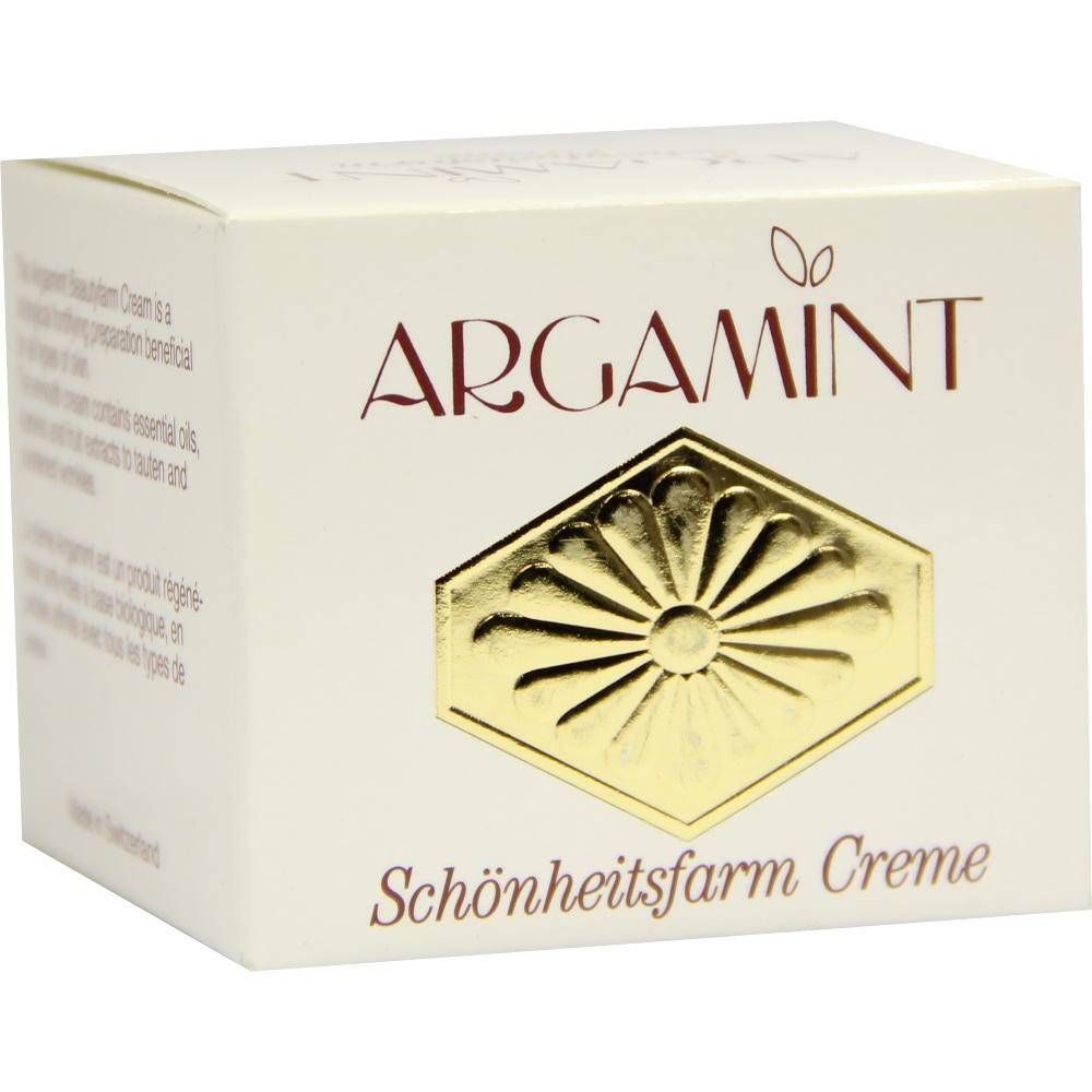 Eine Cremebox mit dem Namen "Argamint" und goldener Verzierung ist zu sehen.