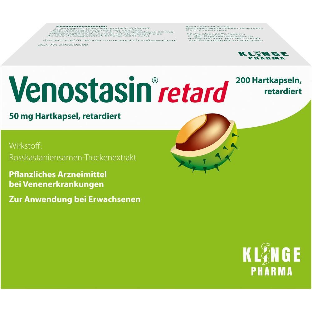 Die Verpackung zeigt ein pflanzliches Medikament gegen Venenerkrankungen.