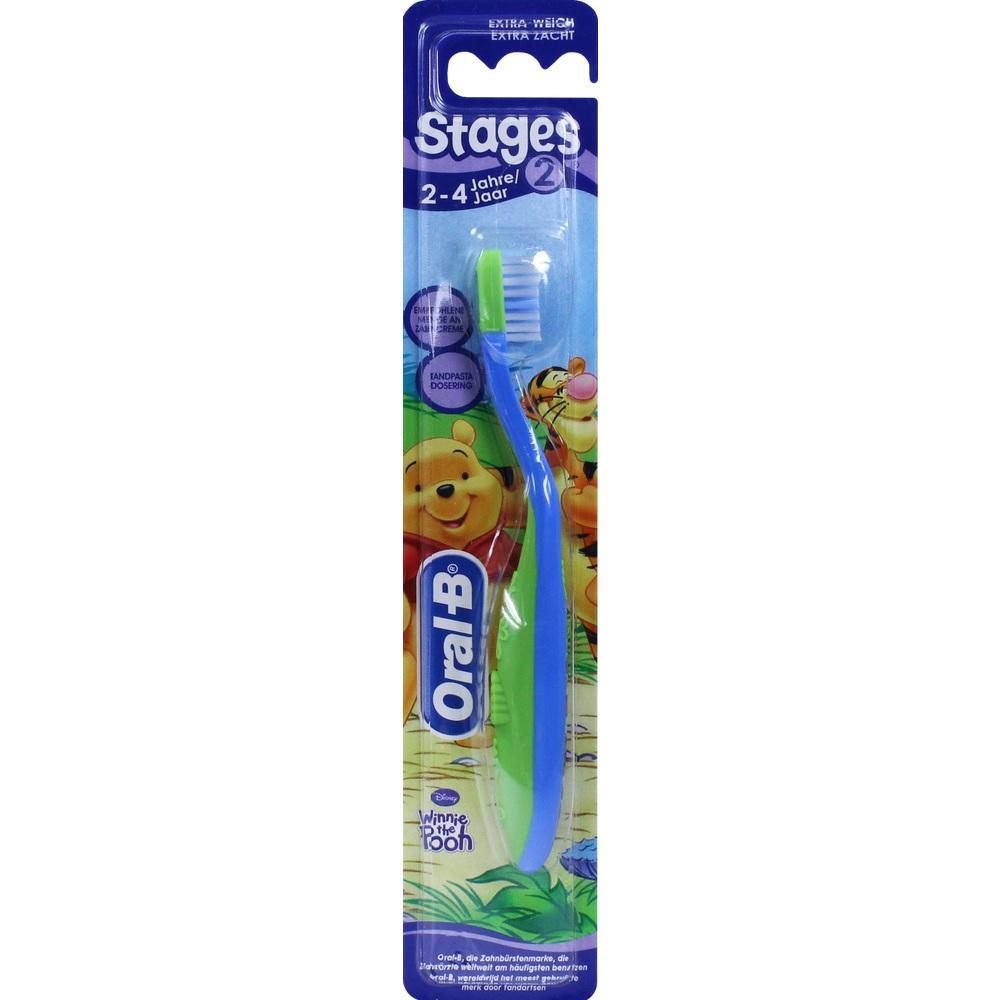 Kinderzahnbürste in Verpackung mit Winnie Puuh-Motiv für Kinder von 2 bis 4 Jahren.