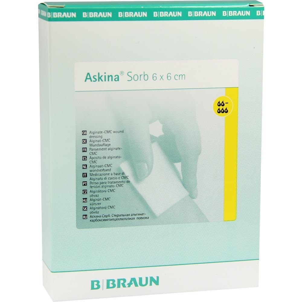 Packung mit Askina Wundauflagen von B. Braun, 6 x 6 cm gro&szlig;.