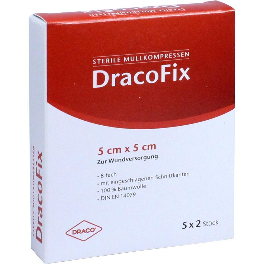 Eine Verpackung von sterilen Mullkompressen f&uuml;r Wundversorgung, 5 cm x 5 cm.