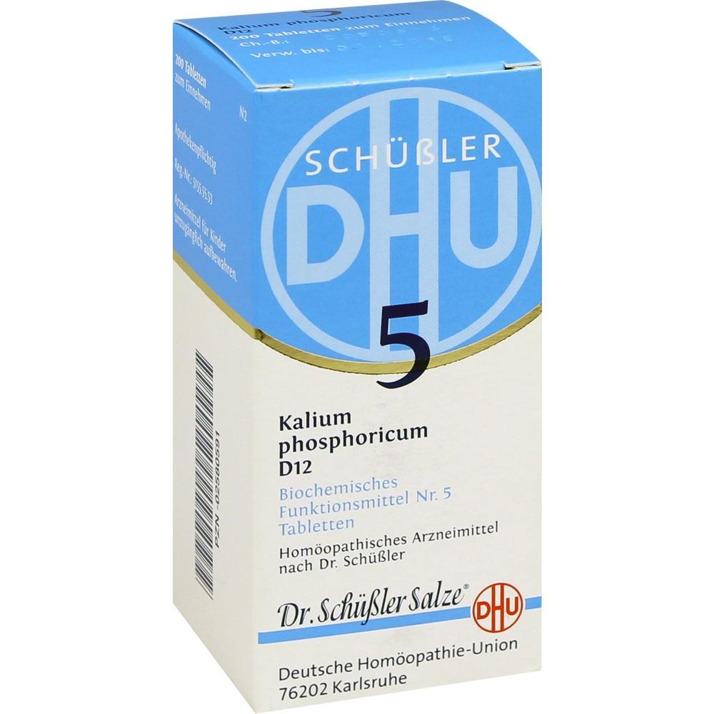 Eine Verpackung mit Schüßler Salz Nummer 5, Kalium phosphoricum Tabletten.
