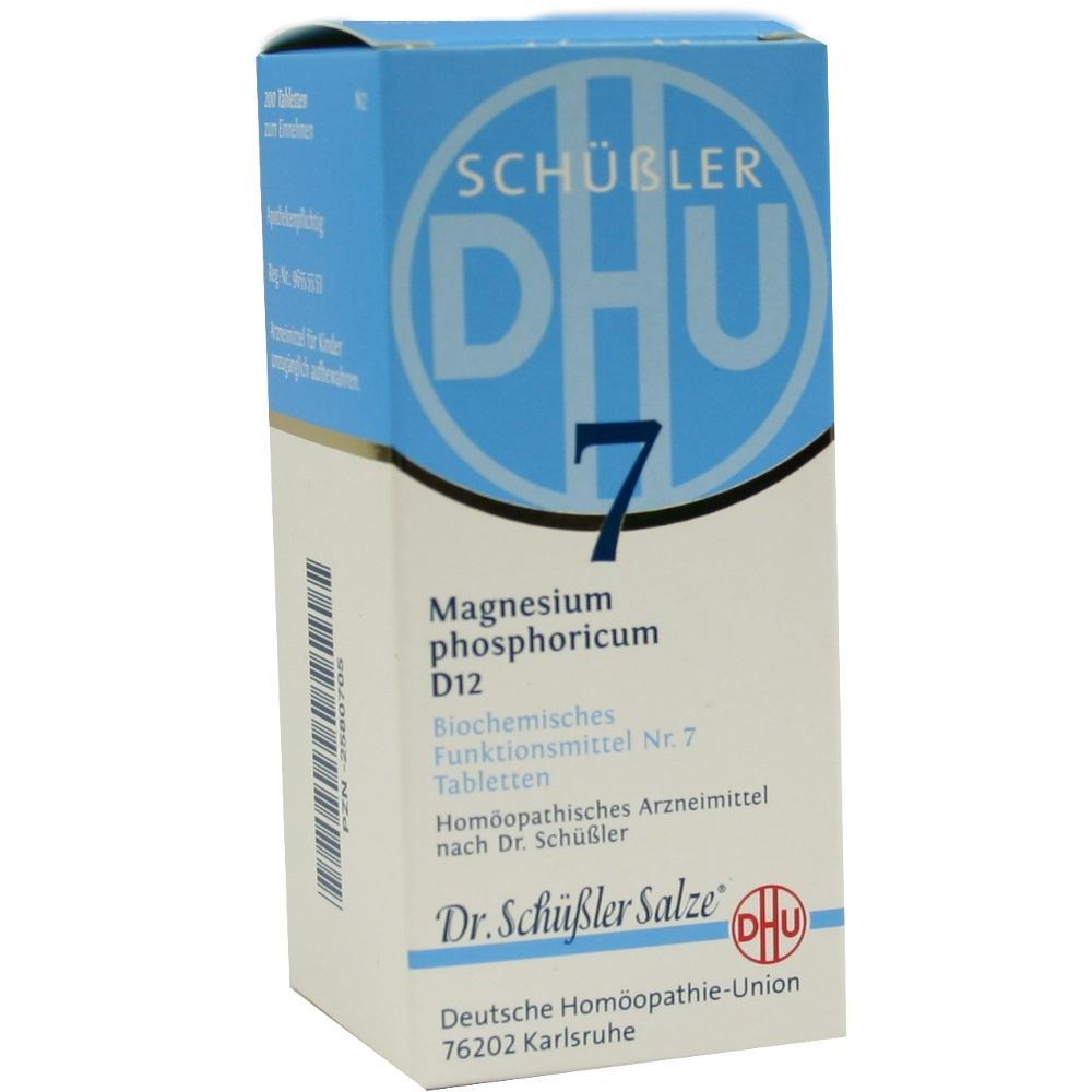 Packung Schüßler Salze Nr. 7 Magnesium phosphoricum in Blau und Weiß.