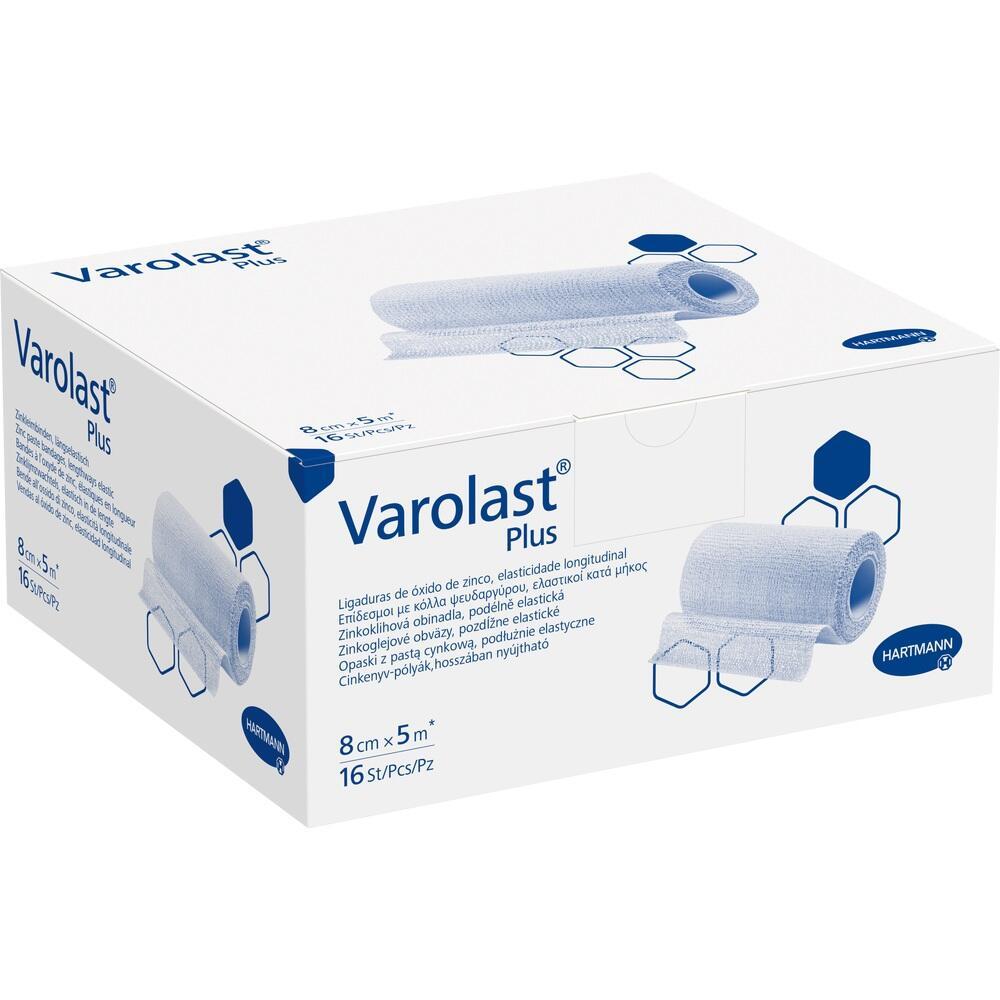 Die Box zeigt eine Rolle Verbandmaterial namens Varolast Plus.