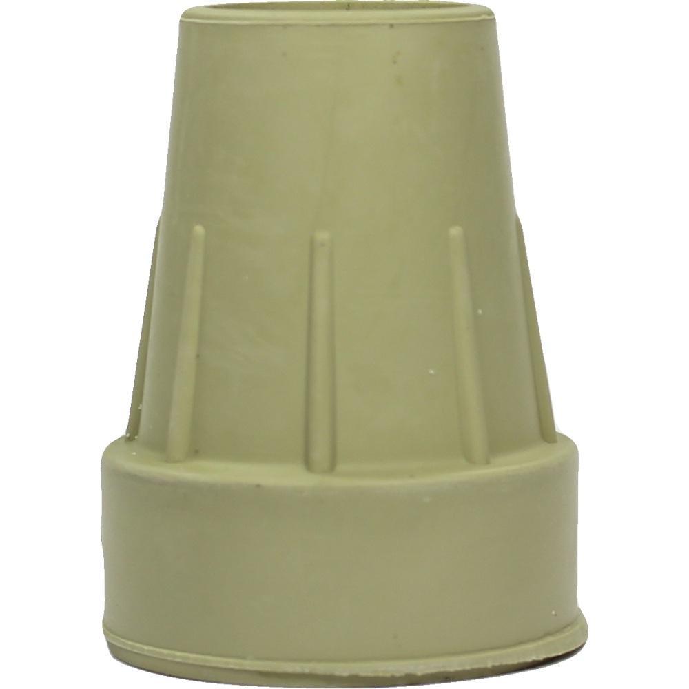 Beige Gummifusskappe für Gehstöcke in zylindrischer Form.