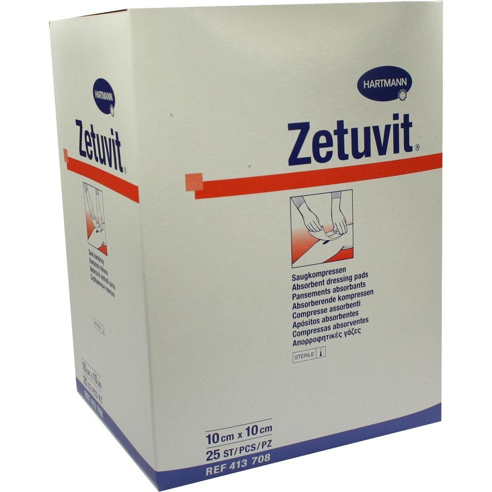 Eine Packung mit Zetuvit Saugkompressen von Hartmann.