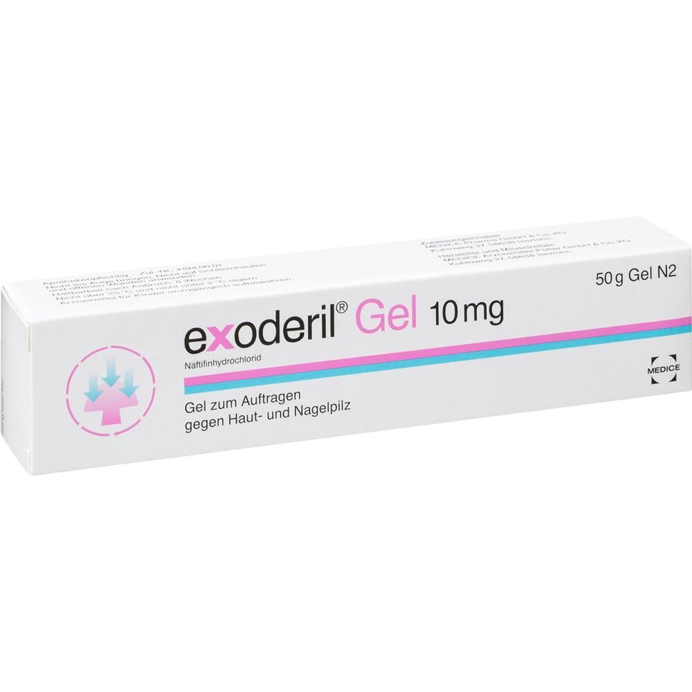 Exoderil-Gel-Packung zur Behandlung von Haut- und Nagelpilz.