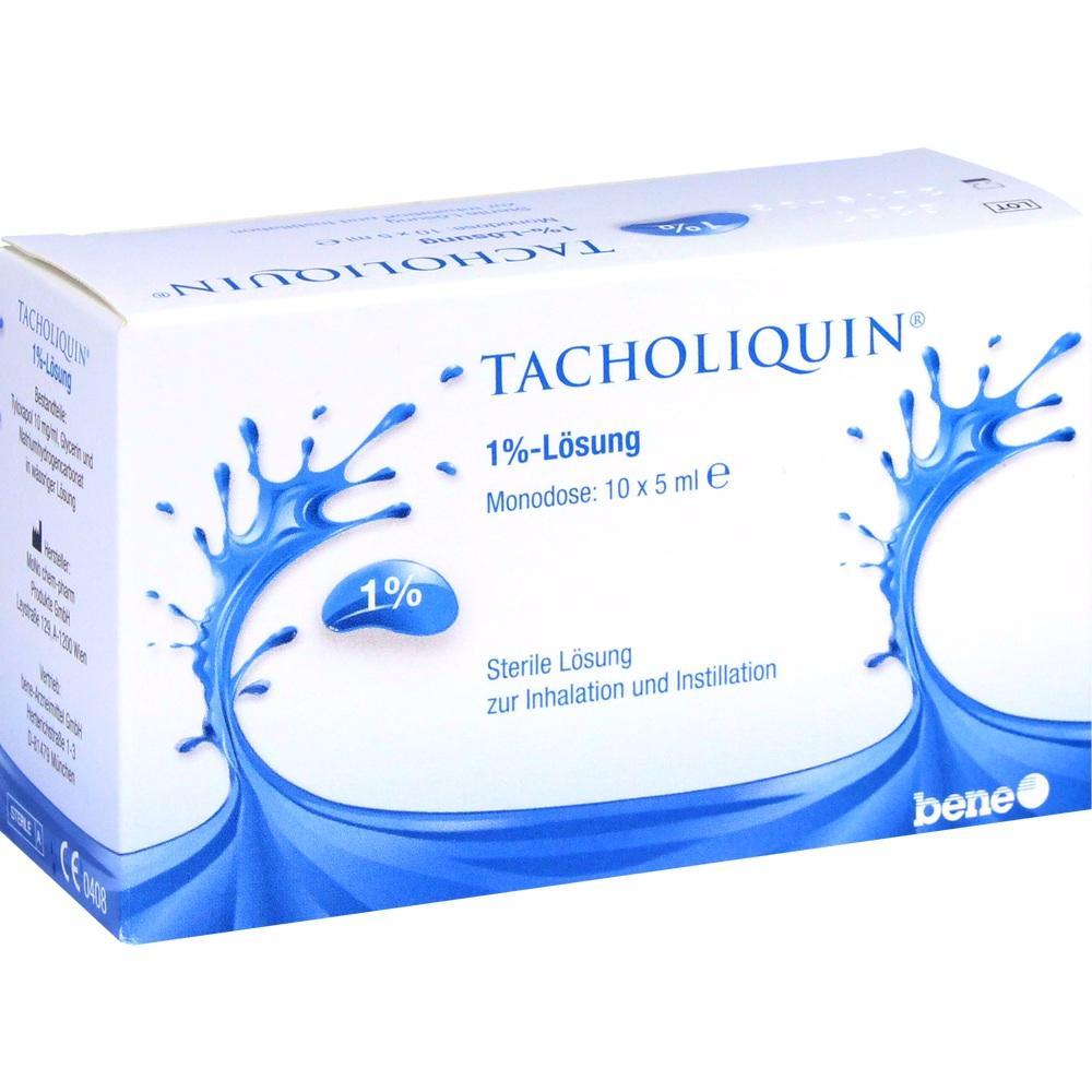 Schachtel mit Tacholiquin 1%-L&ouml;sung zur Inhalation und Instillation.