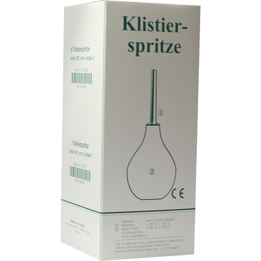 Eine Verpackung mit der Aufschrift "Klistierspritze".