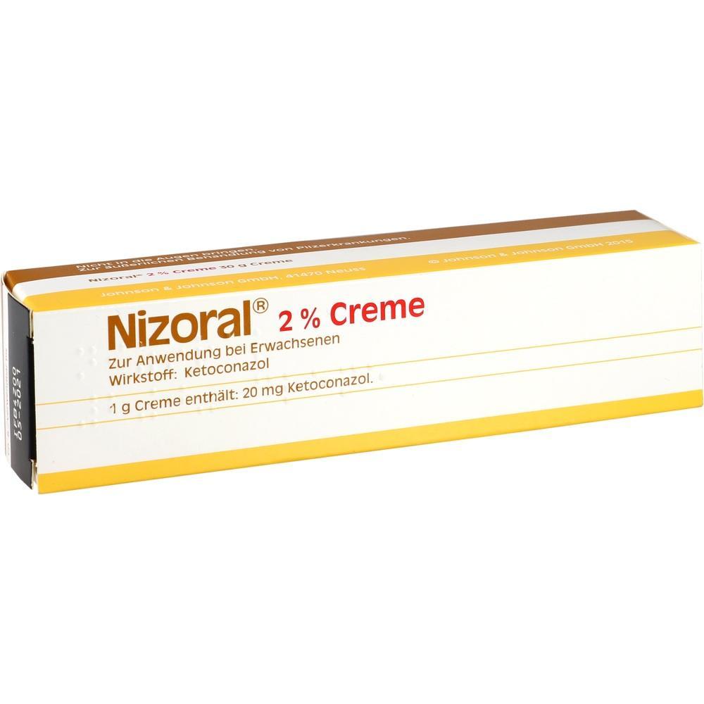 Wei&szlig;e und gelbe Verpackung der Nizoral 2% Creme.