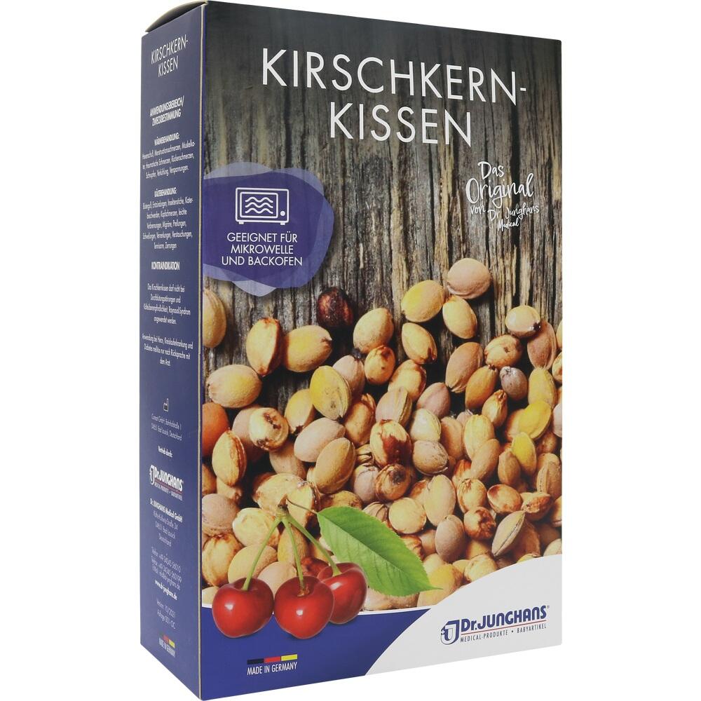 Verpackung mit Kirschkernkissen, geeignet für Mikrowelle und Backofen.