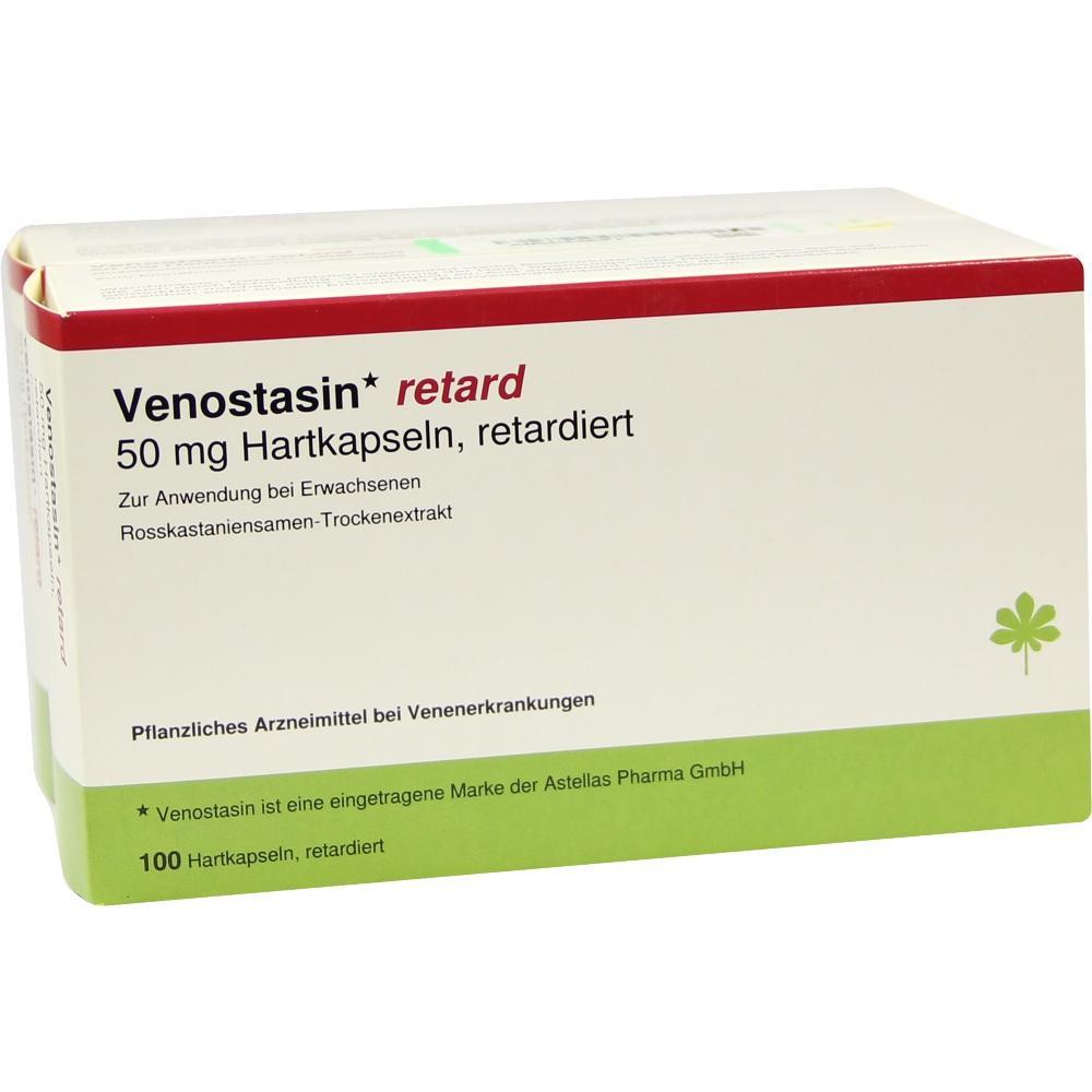 Verpackung von Venostasin retard 50 mg Hartkapseln f&uuml;r Venenkrankheiten.