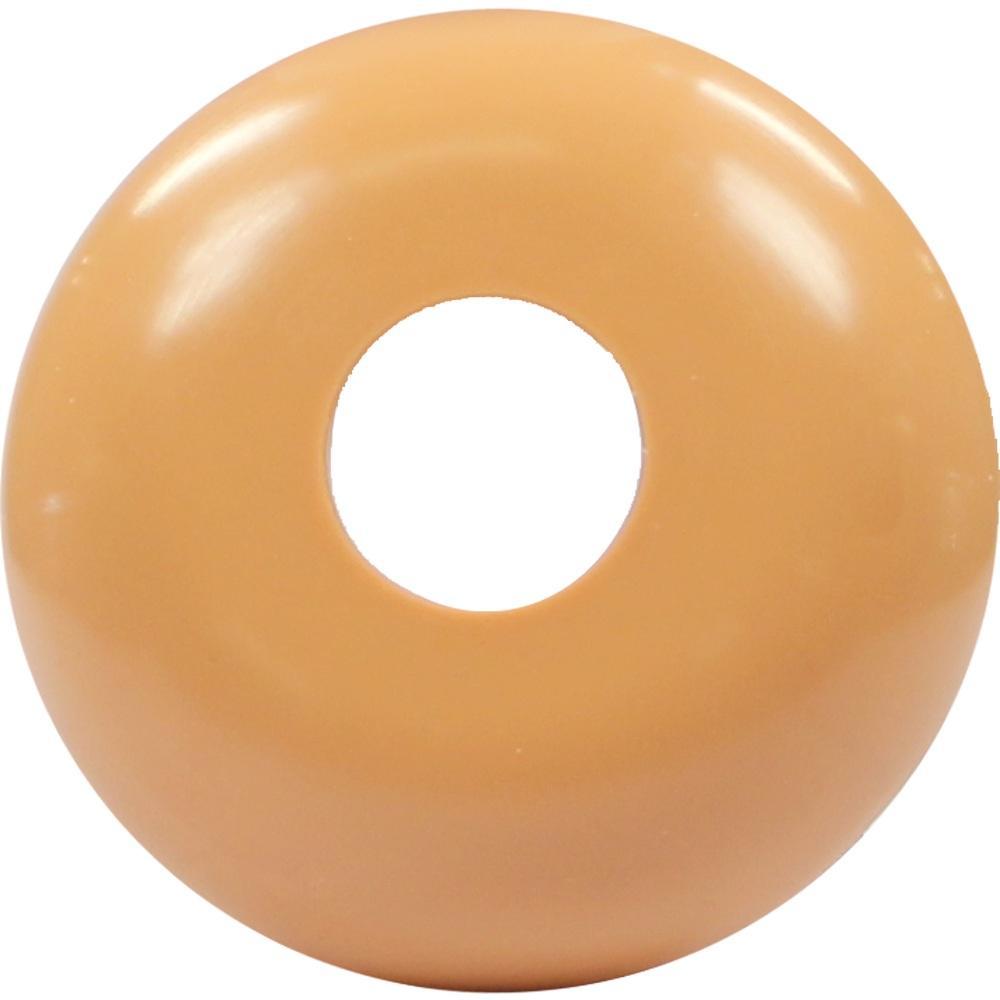 Ein runder, beiger Ring mit einem Loch in der Mitte.
