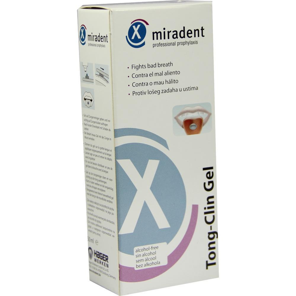 Eine Schachtel mit Gel gegen Mundgeruch, geeignet für die Zungenreinigung.