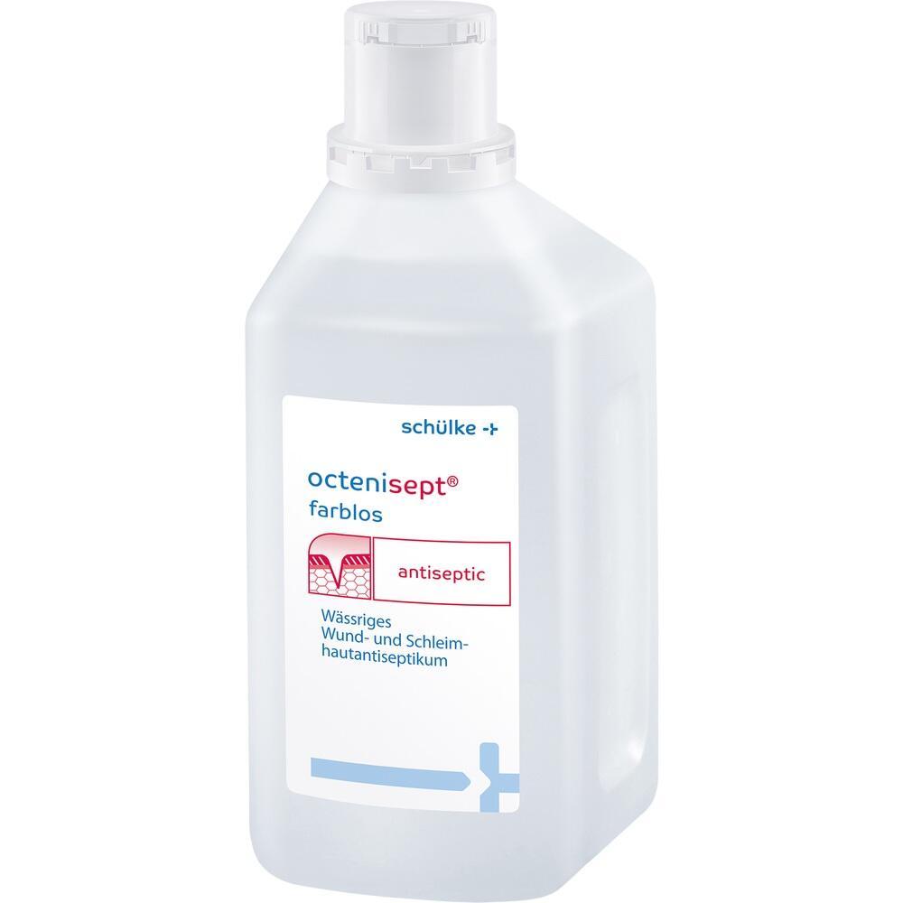 Eine weiße Flasche mit antiseptischer Flüssigkeit.