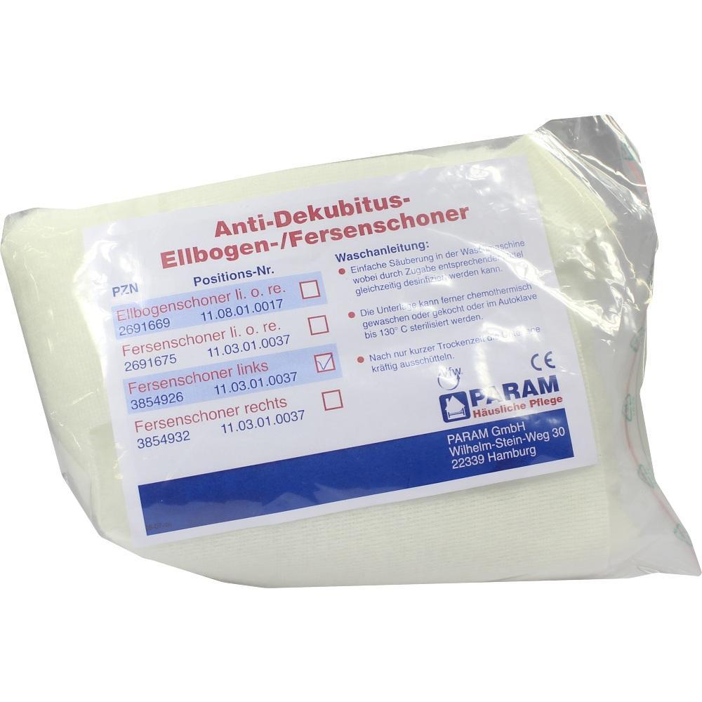 Verpackung mit Anti-Dekubitus-Schonern für Ellbogen und Fersen.