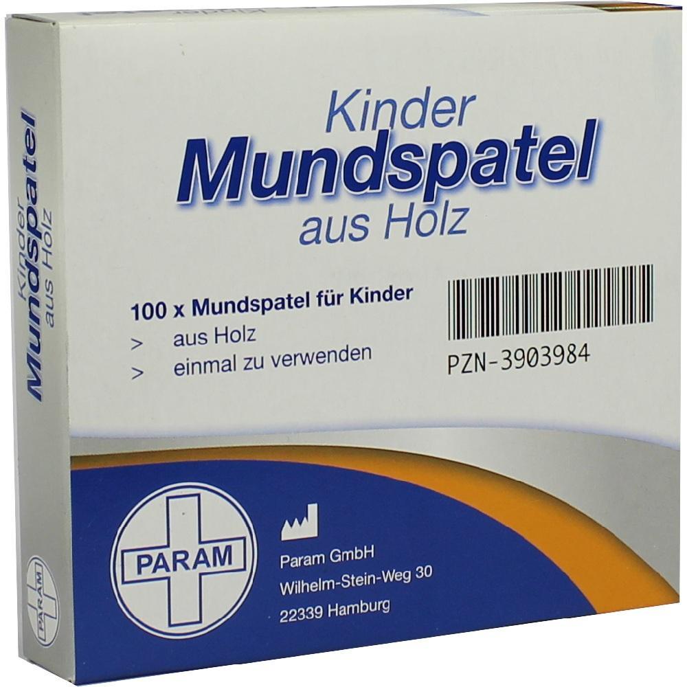 Eine Verpackung mit hölzernen Mundspateln für Kinder.