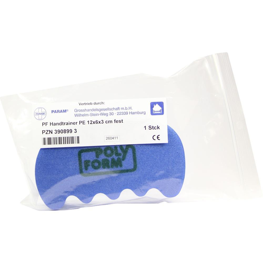 Blauer Handtrainer in einer transparenten Verpackung mit Etikett.