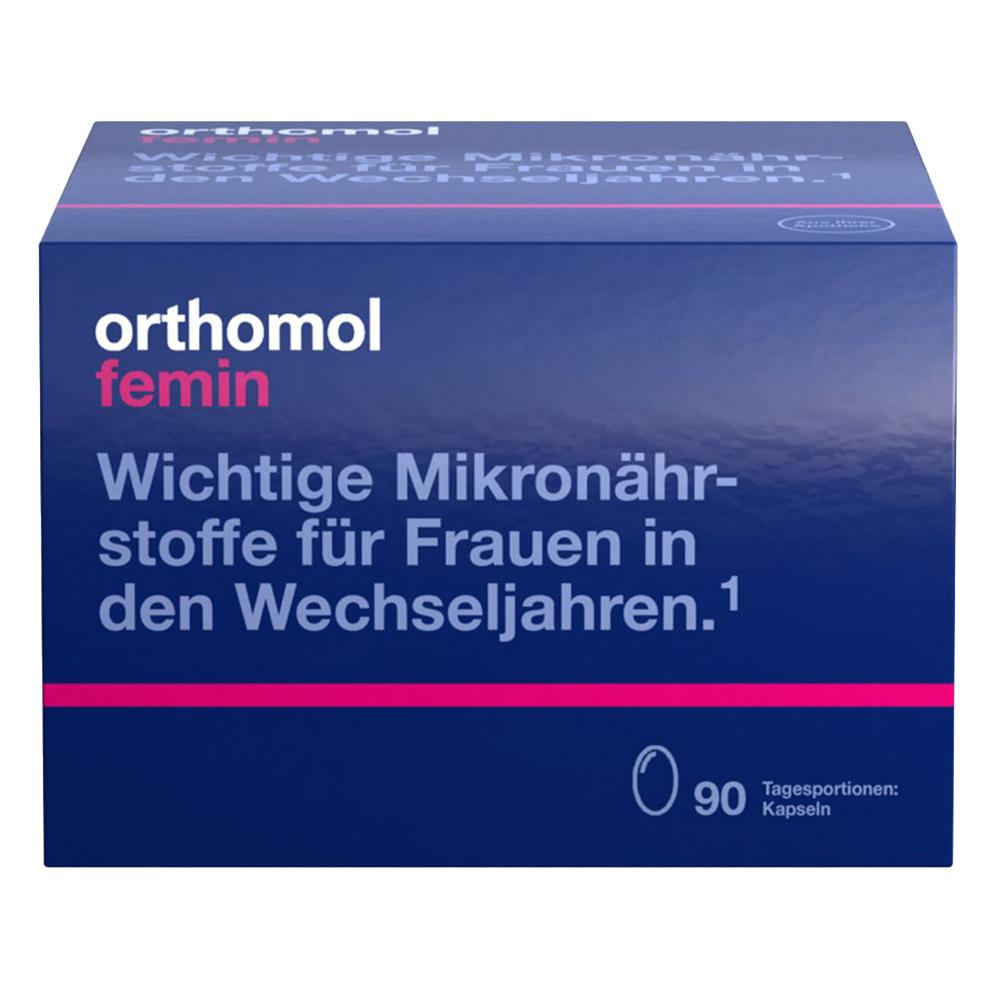 Blaue Verpackung mit der Aufschrift „Wichtige Mikronährstoffe für Frauen in den Wechseljahren“.