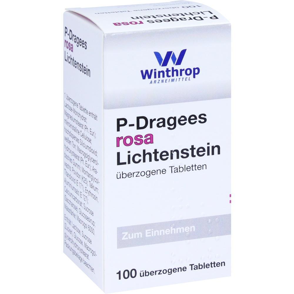 Packung mit 100 rosa Tabletten von Winthrop Arzneimittel.