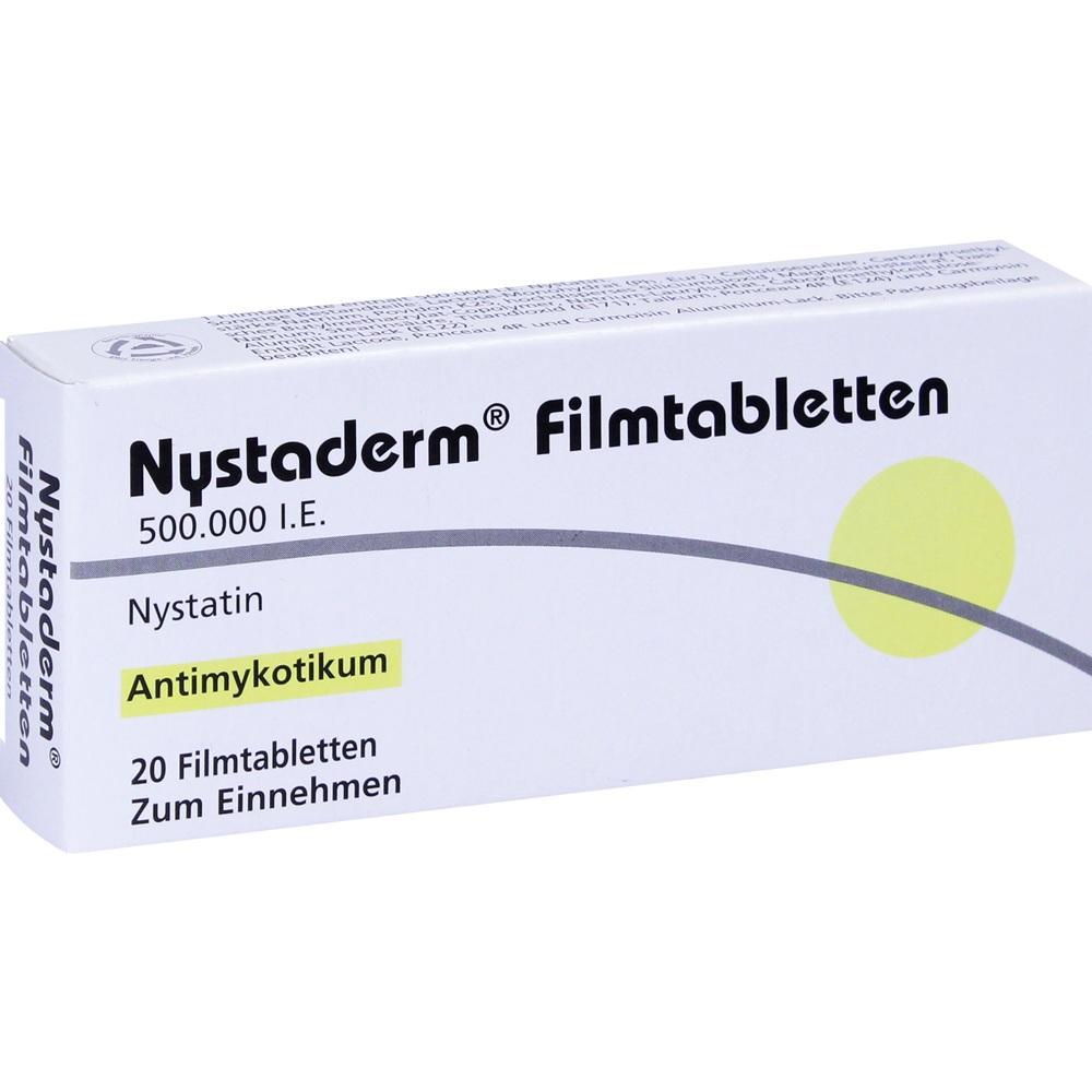 Eine Packung Filmtabletten gegen Pilzinfektionen.