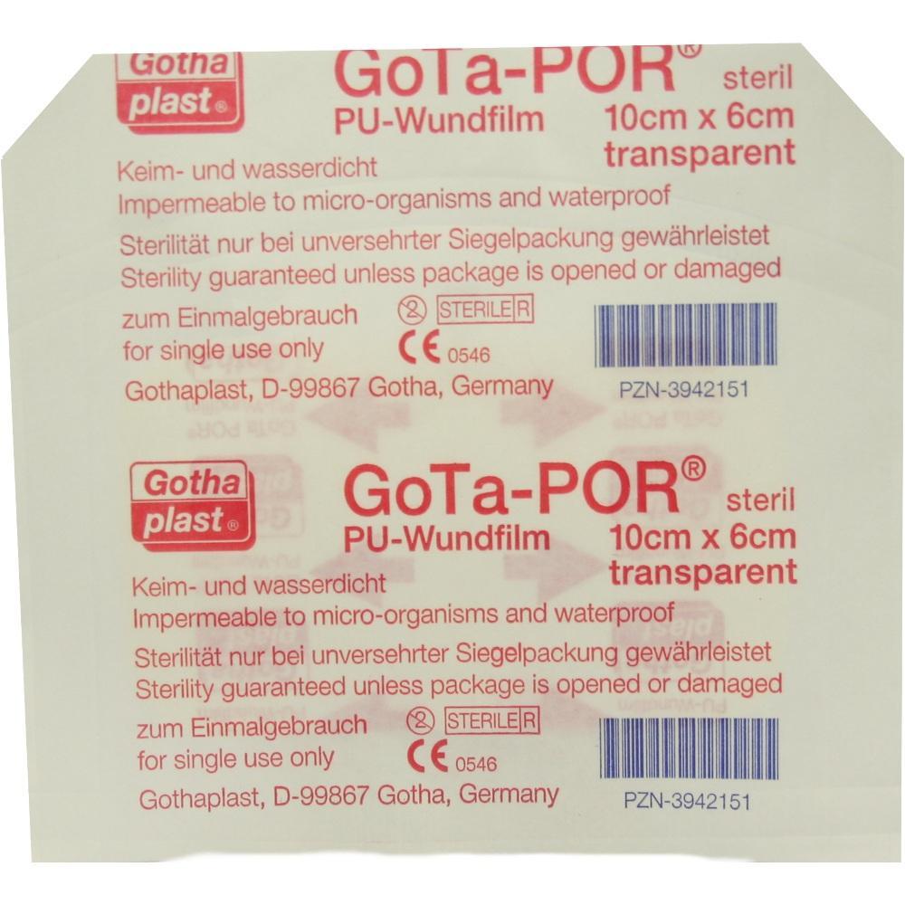 Verpackung von sterilem, transparentem PU-Wundfilm der Marke GoTa-POR.